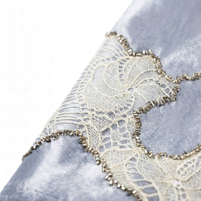 Lace-Appliqué Satin Mini Tote