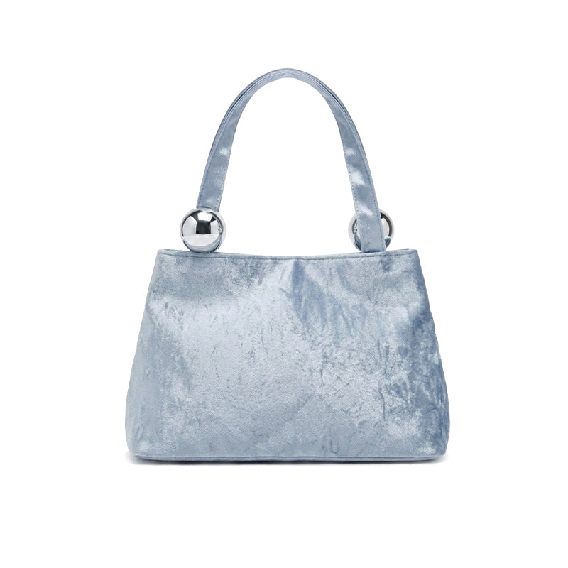 Lace-Appliqué Satin Mini Tote