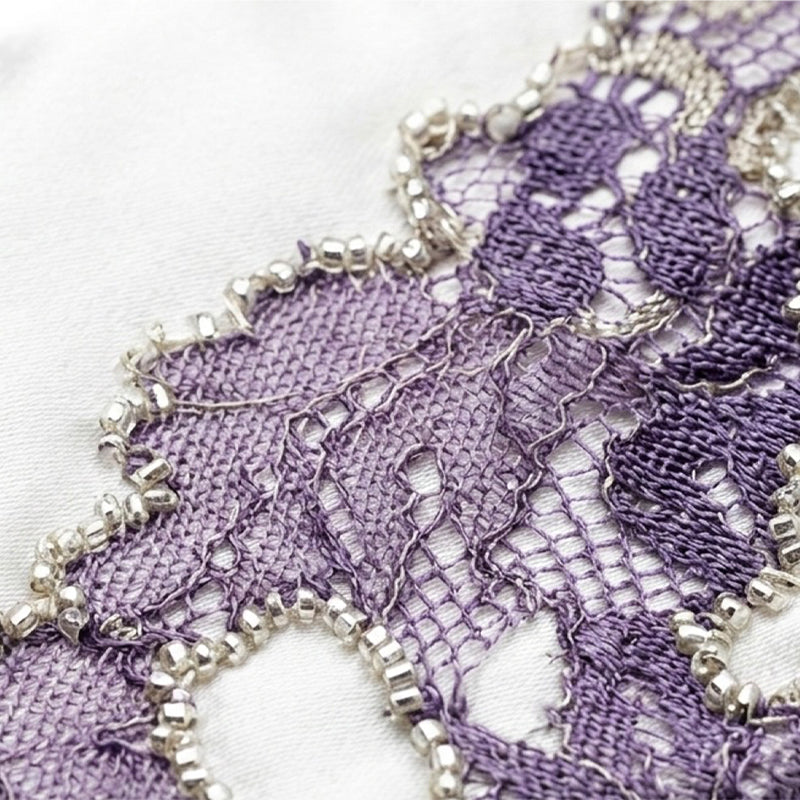 Beaded Lace Silk-Satin Eye Mask