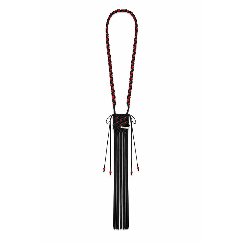 The Serpentine Beaded Macramé AirPods Case