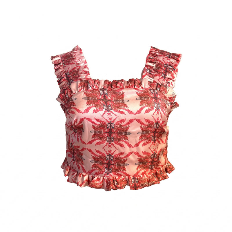 Rosette Dream Crossover Crop Top