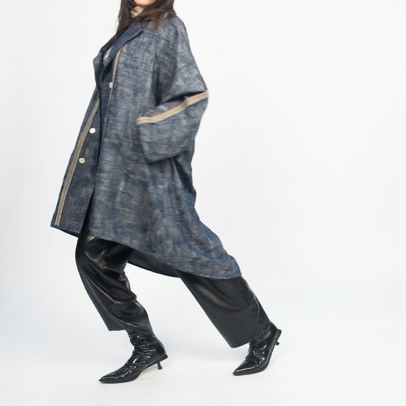 Kizuna Jacquard Kimono-Denim Overcoat