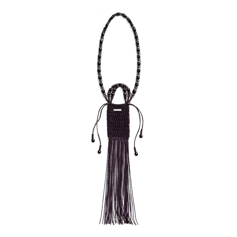 Amber Knot Braided Cowhide Macramé Bag