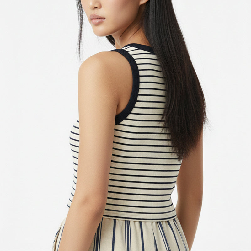 Breton Stripe Ribbed Tank Top