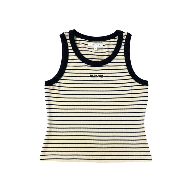 Breton Stripe Ribbed Tank Top