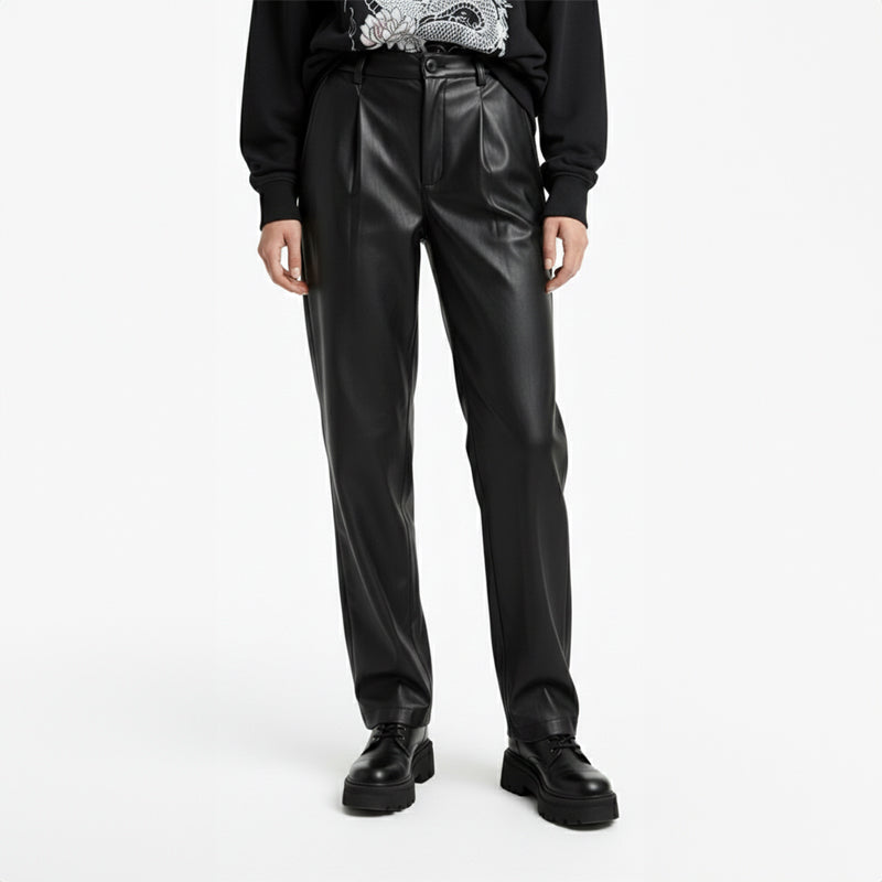 Relaxed-Fit Vegan Leather Trouser