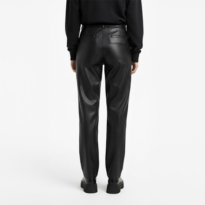 Relaxed-Fit Vegan Leather Trouser