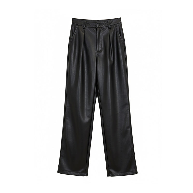 Relaxed-Fit Vegan Leather Trouser