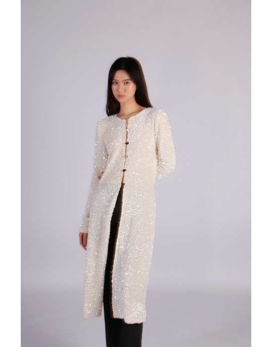 VERA LONG SEQUINS COAT