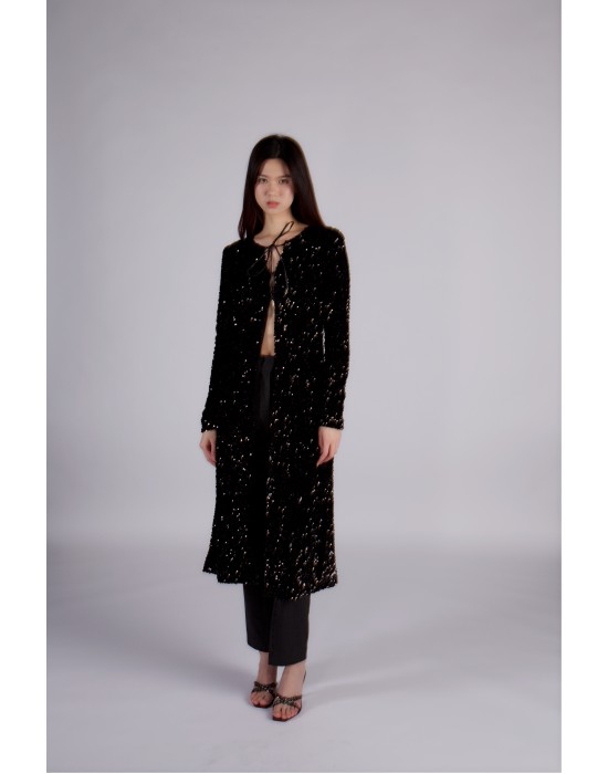 VERA LONG SEQUINS COAT