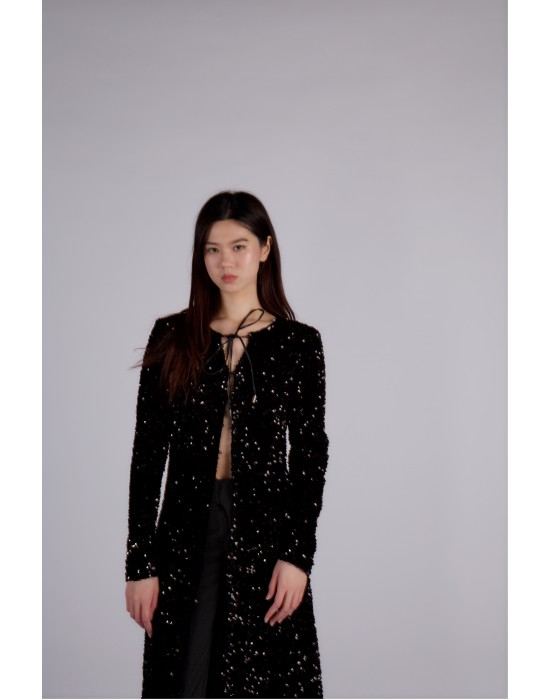 VERA LONG SEQUINS COAT